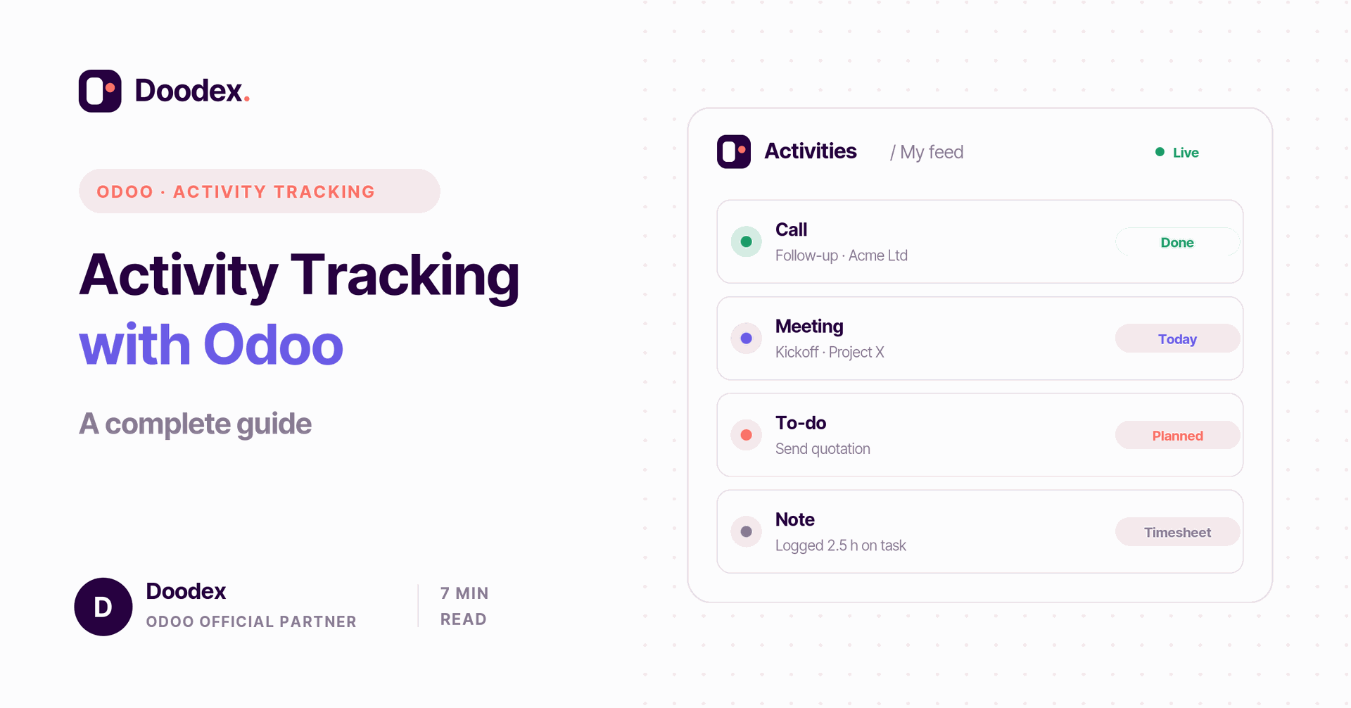 Le suivi d'activité avec Odoo