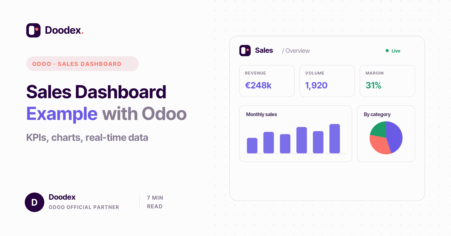 Exemple de tableau de bord commercial Odoo