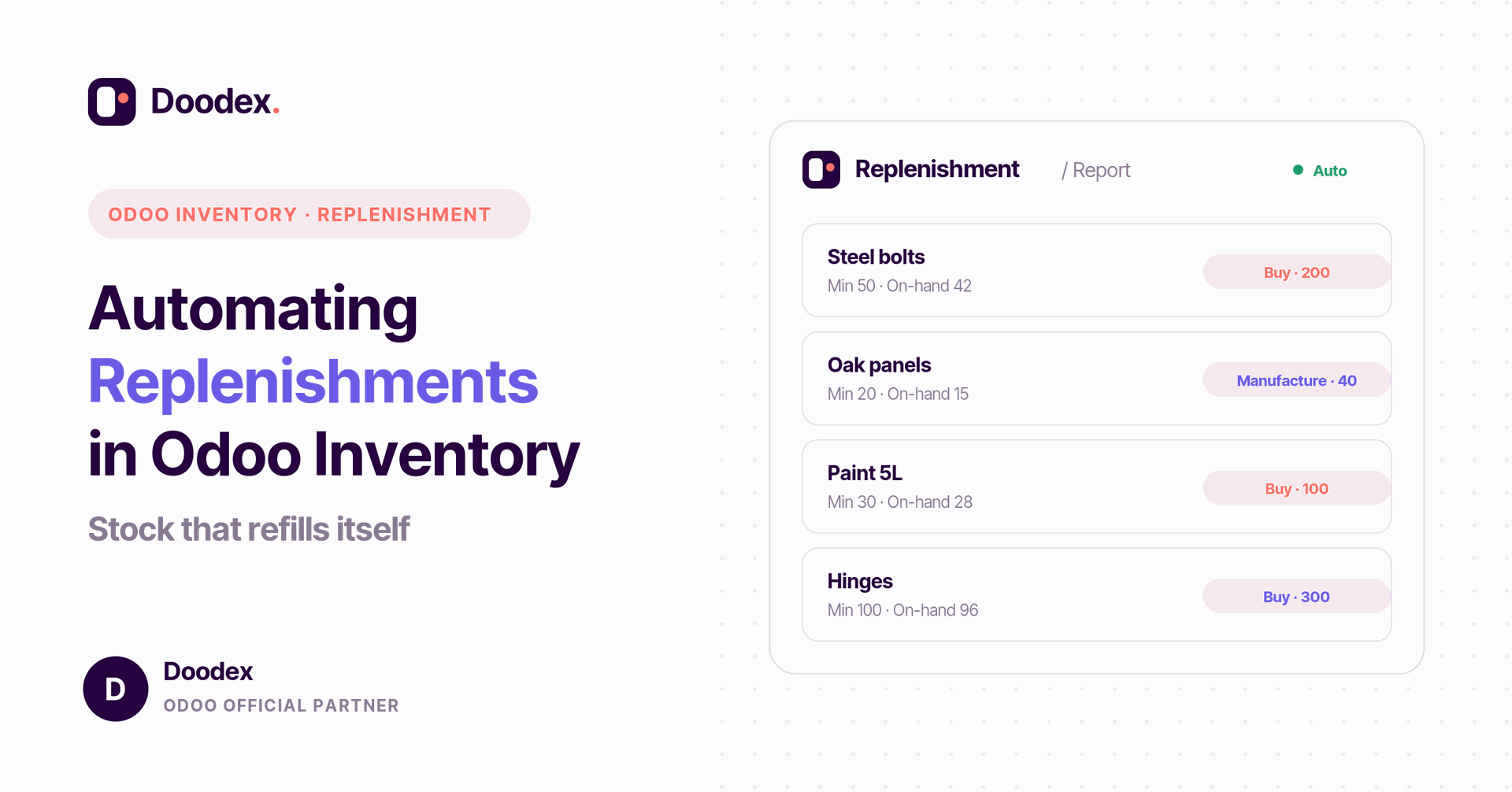 Automatiser le réapprovisionnement dans Odoo Inventaire