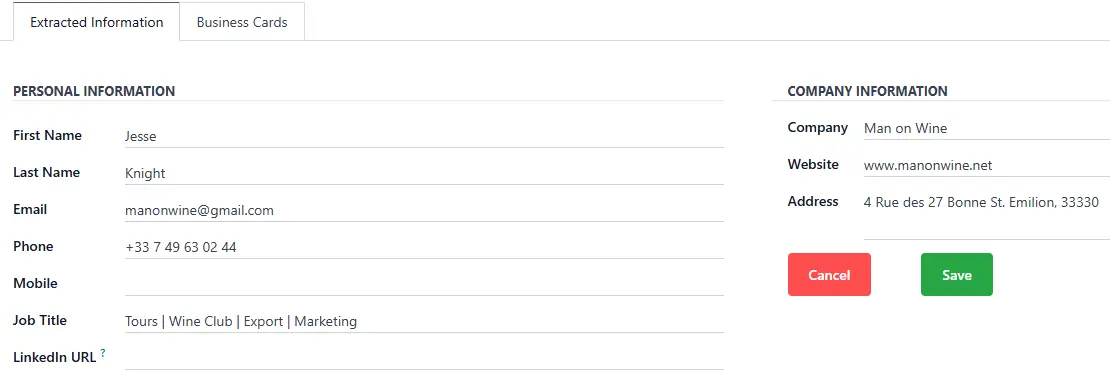 BizScan AI - results