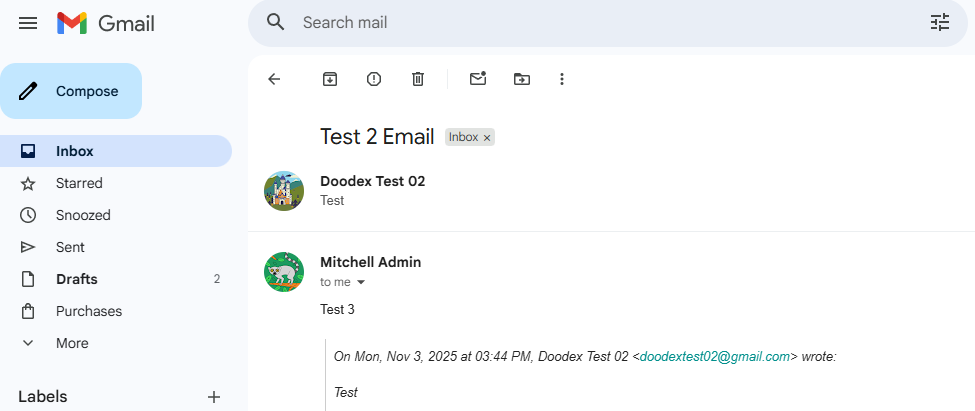 Synchronisation Gmail