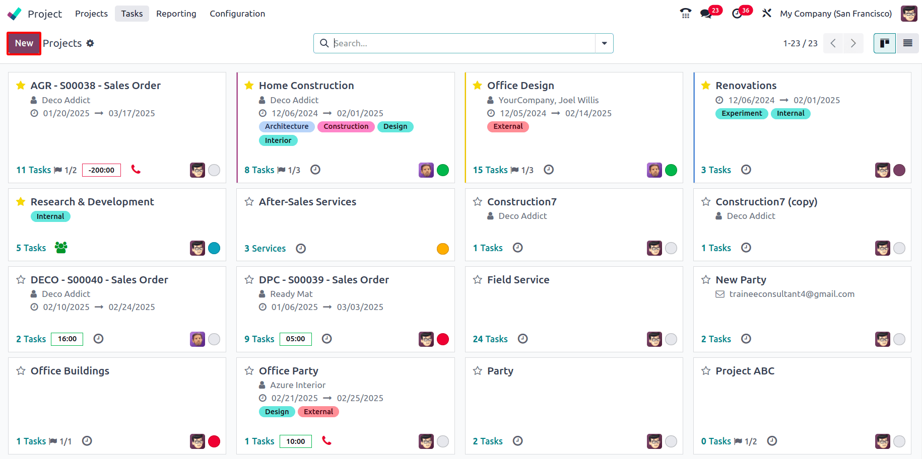Project tracking and task management overview in Odoo Project