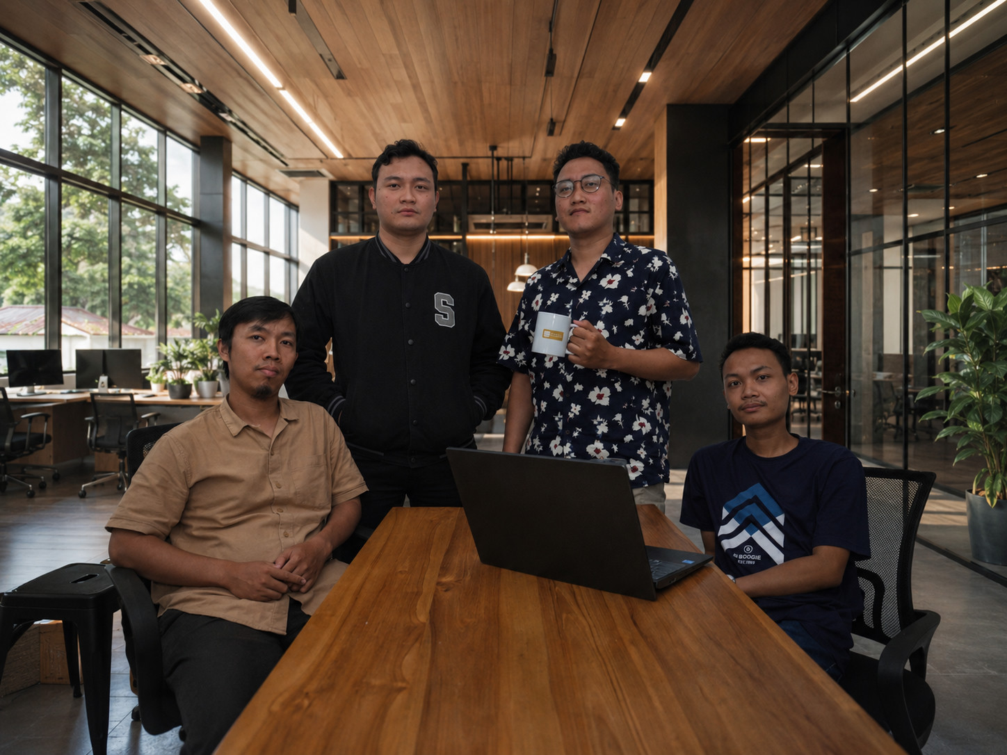 Membres de l'équipe Doodex au studio à Yogyakarta