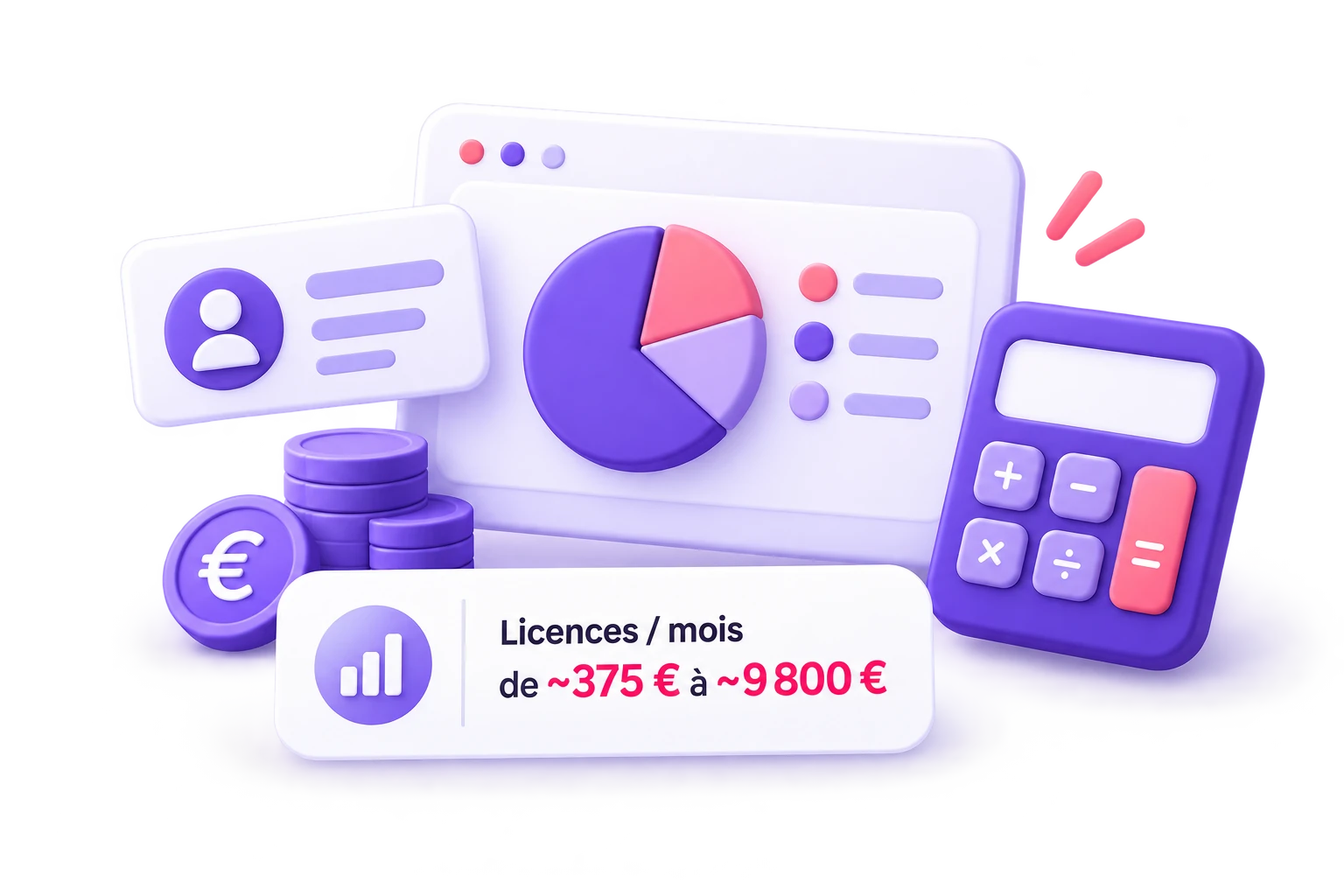 Odoo prix : exemples de budgets de projet, licences de ~375 € à ~9 800 € par mois selon la taille de l'entreprise