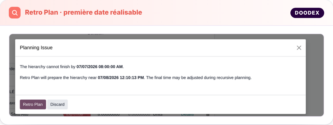 Odoo 19 — action Retro Plan