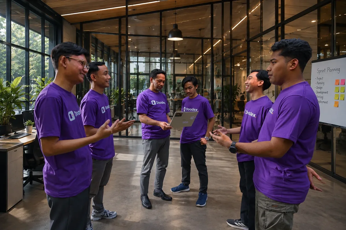 L'équipe Doodex en réunion de projet Odoo