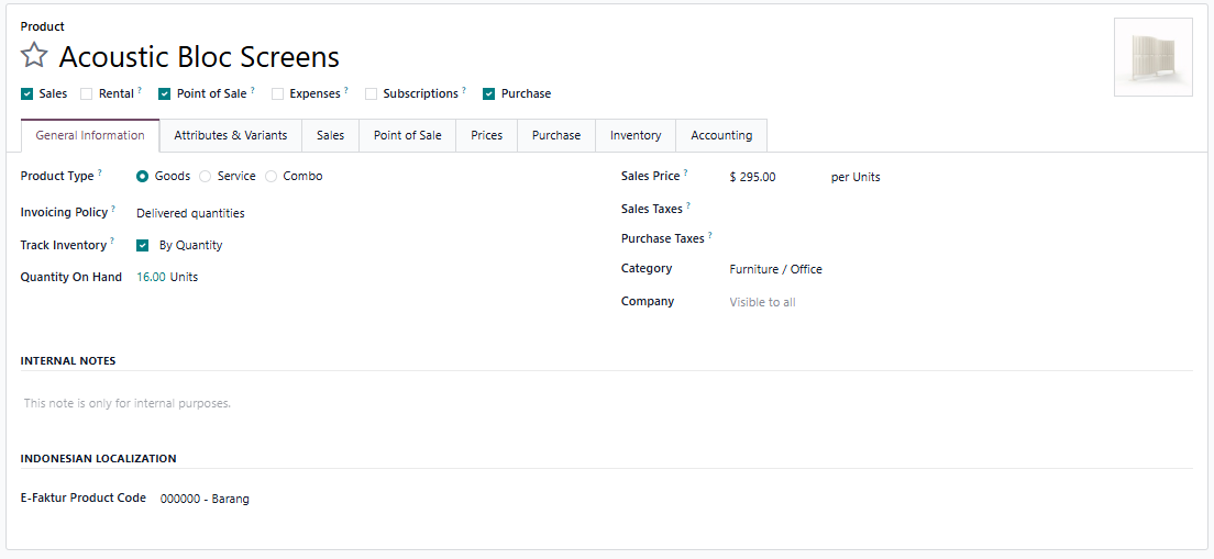 Stock Sheet in Odoo Inventory App