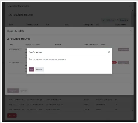 Confirm Selection
