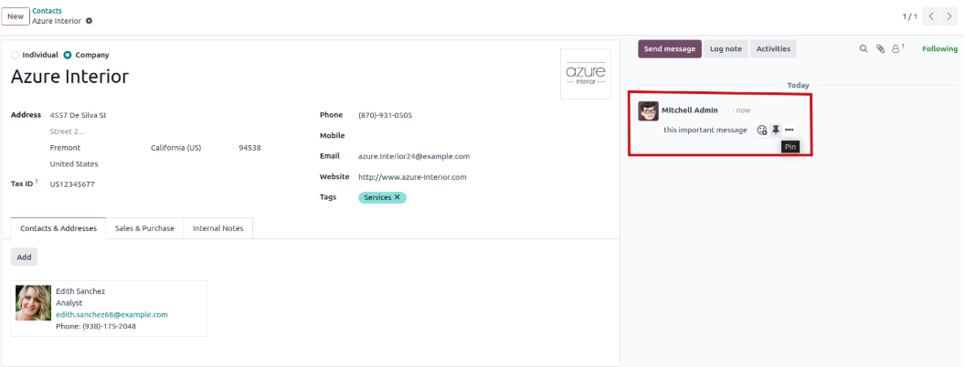 Pin Message in Chatter